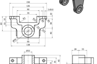 design 2d 3d mechanical part drawings in autocad