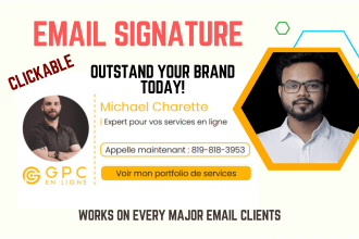 create a clickable HTML email signature for gmail, outlook