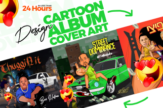draw cartoon album or mixtape cover