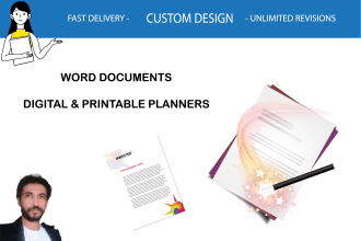 design word documents and planners