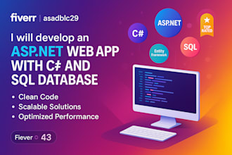 develop an asp dot net web app with c sharp and sql database