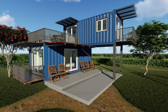 design shipping container for shops, house, resort, office