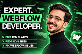 fix, redesign, edit or customize your webflow website and template