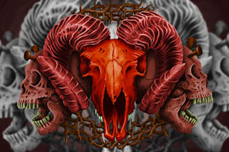 create a fantasy and dark illustration