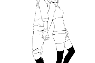 draw simple character line art in manga or anime style