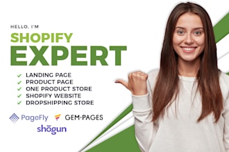 design, redesign shopify product landing page, home page, shopify website