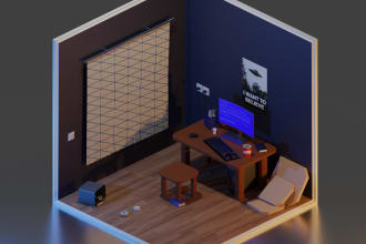 make any cute isometric environment for you in 3d