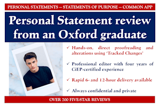 proofread your university or residency personal statement