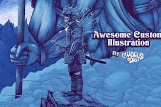 make awesome illustration for music album, merch, poster etc