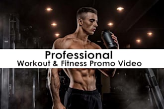 create a professional workout fitness and gym promo video in 24 hours