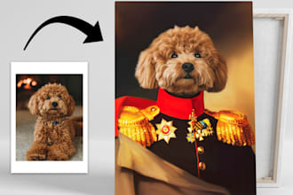 make a custom royal pet portrait gift for your pet