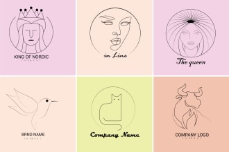 elegant minimalist line art logo in 24 hours