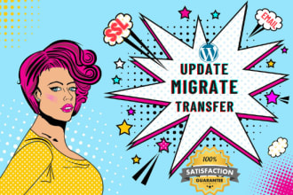 update, backup,migrate, bugs fix wordpress website in 24 hours