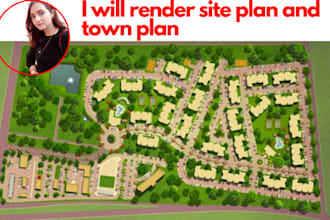 render architecture site plan and town plan for real estate