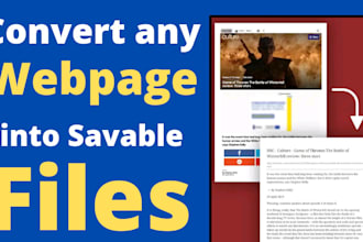 convert any webpage into savable files