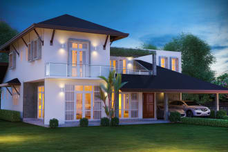 design and render 3d exterior for your house and building
