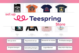 set up teespring store and add designs