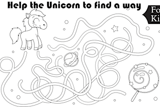 create mazes puzzles for kids activity book or worksheet