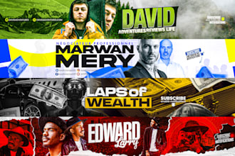 design youtube banner, facebook, twitter, linkedin cover and logo
