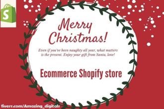 design ecommerce shopify store for christmas, holiday sales