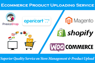 upload product in magento,shopify, prestashop, woocommerce, opencart and amazon