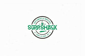 design a stamp style logo for the supp shack