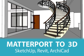 draw 3d drawing from matterport or cad drawing