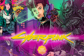make tshirt and apparel design with cyberpunk style