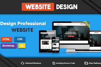 design a responsive html website using html css bootstrap