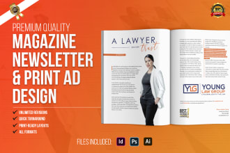 design premium magazine layout, catalog, newsletter, and ebook design