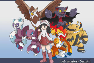 draw your pokemon or fakemon team with my art style