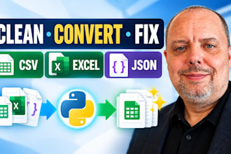 clean, convert, merge or fix CSV excel json files with python