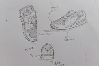 draw sketch and design your dream sneakers