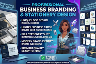 do pro business card,stationary, brand logo for you in one day