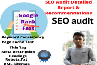 seo audit website and deliver report with recommendations