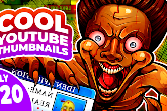 draw cool custom youtube thumbnails for you