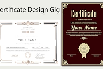 create certificate design for you
