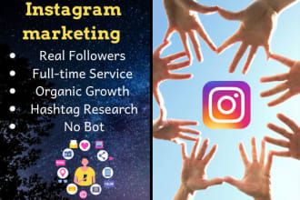 be your instagram marketing manager  of organic growth daily