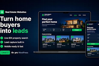 design a real estate website for realtors and agents in wordpress
