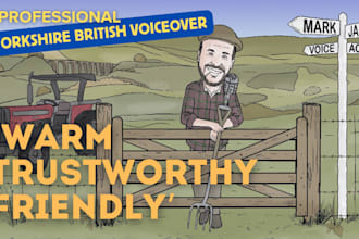record a professional warm friendly british male voice over