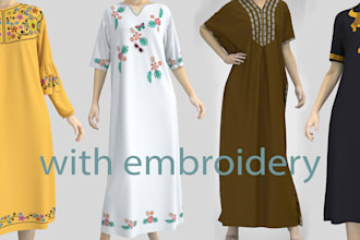 3d clothing with embroidery