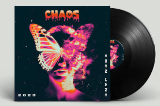 design neon sign album, podcast, mixtape cover