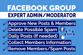 be your facebook group expert admin or moderator