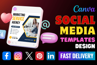 design canva templates for instagram and social media post within 2 hour