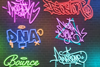 create neon style graffiti or handstyle
