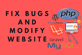 be your PHP developer, laravel codeignitor website fixer