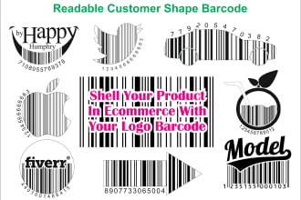 design readable customer type barcode and qr code in 1 hour