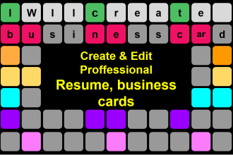 create and edit professional resume , business card design