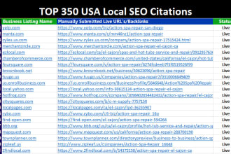 do 350 USA SEO citations or directory submission