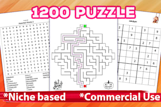 make sudoku, mazes and word search puzzles for kdp book